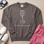 It's Giving ER Nurse Night Shift Coffee Minimalist Sweatshirt - Pepper Lifestyle Hero Mockup | HugTee