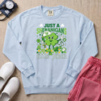 Funny Retro St. Patrick's Day Little Pinch Nurse Sweatshirt - Chambray Comfort Colors Sweatshirt | HugTee
