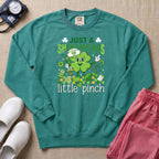 Funny Retro St. Patrick's Day Little Pinch Nurse Sweatshirt - Seafoam Comfort Colors Sweatshirt | HugTee