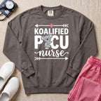 Koalified PICU Nurse Funny Sweatshirt - Pepper Lifestyle Hero Mockup | HugTee