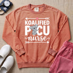 Koalified PICU Nurse Funny Sweatshirt - Terracotta Comfort Colors Sweatshirt | HugTee