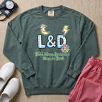 Funny Retro L&D Full Moon Energies Nurse Sweatshirt - Blue Spruce Comfort Colors Sweatshirt | HugTee