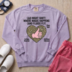 L&D Night Shift Where Magic Happens Funny Labor Delivery Nurse Sweatshirt - Orchid Comfort Colors Sweatshirt | HugTee