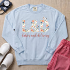 Boho Floral L&D Labor and Delivery Nurse Sweatshirt - Chambray Comfort Colors Sweatshirt | HugTee