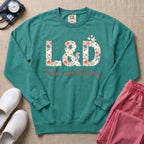 Boho Floral L&D Labor and Delivery Nurse Sweatshirt - Seafoam Comfort Colors Sweatshirt | HugTee