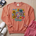 Boho Floral Patterned L&D Nurse Sweatshirt - Terracotta Comfort Colors Sweatshirt | HugTee
