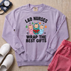 L&D Nurses Wrap The Best Gifts Christmas Sweatshirt - Orchid Comfort Colors Sweatshirt | HugTee