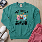 L&D Nurses Wrap The Best Gifts Christmas Sweatshirt - Seafoam Comfort Colors Sweatshirt | HugTee