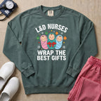 L&D Nurses Wrap The Best Gifts Christmas Sweatshirt - Blue Spruce Comfort Colors Sweatshirt | HugTee