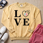 LOVE Stethoscope Baby Footprints L&D Nurse Sweatshirt - Butter Comfort Colors Sweatshirt | HugTee
