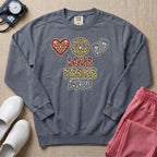 Leopard Print Love Peace NICU Sweatshirt - Blue Jean Comfort Colors Sweatshirt | HugTee