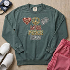 Leopard Print Love Peace NICU Sweatshirt - Blue Spruce Comfort Colors Sweatshirt | HugTee