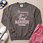 Mommy Of A Tiny Warrior NICU Mom Sweatshirt - Pepper Lifestyle Hero Mockup | HugTee