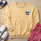 Mother Baby Footprints Postpartum Nurse Sweatshirt - Butte Comfort Colors Sweatshirt | HugTee