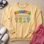 Retro Floral Neonatal Intensive Care Unit Cute NICU Nurse Sweatshirt - Butter Comfort Colors Sweatshirt | HugTee