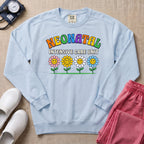 Retro Floral Neonatal Intensive Care Unit Cute NICU Nurse Sweatshirt - Chambray Comfort Colors Sweatshirt | HugTee