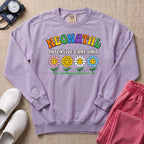 Retro Floral Neonatal Intensive Care Unit Cute NICU Nurse Sweatshirt - Orchid Comfort Colors Sweatshirt | HugTee