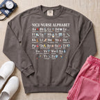 Funny NICU Nurse Alphabet Sweatshirt - Pepper Lifestyle Hero Mockup | HugTee