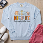 NICU RT Protecting The Littlest Lungs Cute Animal Respiratory Therapist Gift Sweatshirt - Chambray Comfort Colors Sweatshirt | HugTee
