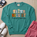 NICU RT Protecting The Littlest Lungs Cute Animal Respiratory Therapist Gift Sweatshirt - Seafoam Comfort Colors Sweatshirt | HugTee
