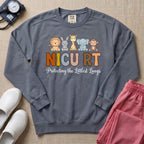 NICU RT Protecting The Littlest Lungs Cute Animal Respiratory Therapist Gift Sweatshirt - Blue Jean Comfort Colors Sweatshirt | HugTee