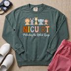 NICU RT Protecting The Littlest Lungs Cute Animal Respiratory Therapist Gift Sweatshirt - Blue Spruce Comfort Colors Sweatshirt | HugTee