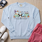 Cute Kawaii NICU Boo Crew Nurse Halloween Sweatshirt - Chambray Comfort Colors Sweatshirt | HugTee