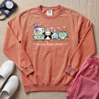Cute Kawaii NICU Boo Crew Nurse Halloween Sweatshirt - Terracotta Comfort Colors Sweatshirt | HugTee