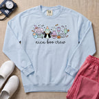 Cute Kawaii NICU Boo Crew Halloween Nurse Sweatshirt - Chambray Comfort Colors Sweatshirt | HugTee