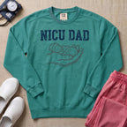 NICU Dad Minimalist Line Art Sweatshirt - Seafoam Comfort Colors Sweatshirt | HugTee