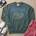 NICU Dad Minimalist Line Art Sweatshirt - Blue Spruce Comfort Colors Sweatshirt | HugTee