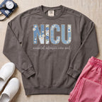 Faux Embroidery Floral NICU Nurse Gift Sweatshirt - Pepper Lifestyle Hero Mockup | HugTee