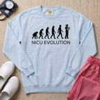 NICU Evolution Funny Nurse Sweatshirt - Chambray Comfort Colors Sweatshirt | HugTee