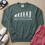NICU Evolution Funny Nurse Sweatshirt - Blue Spruce Comfort Colors Sweatshirt | HugTee