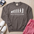 NICU Evolution Funny Nurse Sweatshirt - Pepper Lifestyle Hero Mockup | HugTee