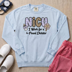 NICU I Work for a 4-Pound Dictator Funny Nurse Sweatshirt - Chambray Comfort Colors Sweatshirt | HugTee