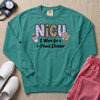 NICU I Work for a 4-Pound Dictator Funny Nurse Sweatshirt - Seafoam Comfort Colors Sweatshirt | HugTee