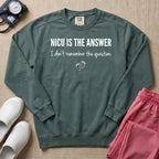 NICU Is The Answer Funny Nurse Sweatshirt - Blue Spruce Comfort Colors Sweatshirt | HugTee