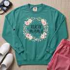 Floral Stethoscope NICU Mama Boho Sweatshirt - Seafoam Comfort Colors Sweatshirt | HugTee
