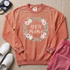 Floral Stethoscope NICU Mama Boho Sweatshirt - Terracotta Comfort Colors Sweatshirt | HugTee