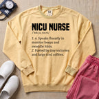 Funny NICU Nurse Definition Coffee Lover Sweatshirt - Butter Comfort Colors Sweatshirt | HugTee