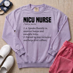 Funny NICU Nurse Definition Coffee Lover Sweatshirt - Orchid Comfort Colors Sweatshirt | HugTee