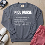 Funny NICU Nurse Definition Coffee Lover Sweatshirt - Blue Jean Comfort Colors Sweatshirt | HugTee