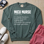 Funny NICU Nurse Definition Coffee Lover Sweatshirt - Blue Spruce Comfort Colors Sweatshirt | HugTee