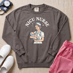 Retro Vintage NICU Nurse Newborn Healthcare Sweatshirt - Pepper Lifestyle Hero Mockup | HugTee