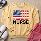 Patriotic NICU Nurse American Flag Sweatshirt - Butter Comfort Colors Sweatshirt | HugTee