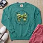 One Lucky Nurse Camo Bow NICU Sweatshirt - Seafoam Comfort Colors Sweatshirt | HugTee