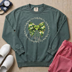 One Lucky Nurse Camo Bow NICU Sweatshirt - Blue Spruce Comfort Colors Sweatshirt | HugTee