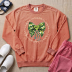 One Lucky Nurse Camo Bow NICU Sweatshirt - Terracotta Comfort Colors Sweatshirt | HugTee