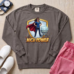 NICU Power Superhero Nurse Comic Sweatshirt - Pepper Lifestyle Hero Mockup | HugTee